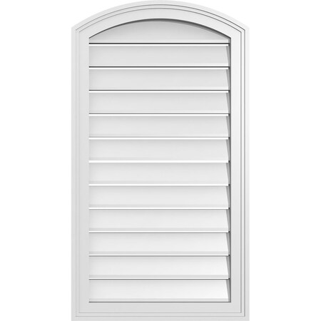 Ekena Millwork Arch Top Surface Mount PVC Gable Vent: Non-Functional, w/2"W x 1-1/2"P Brickmould Frame, 20"W x 34"H GVPAR20X3402SN